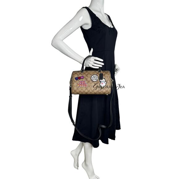 Coach Rowan Satchel In Signature Canvas With Disney Patches - Picture 10 of 12